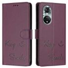 For Huawei nova 9 Pro Smile Embossing RFID Leather Phone Case(Violet) - 3