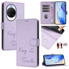 For Huawei nova 14 Ultra 5G Smile Embossing RFID Leather Phone Case(Light Purple) - 1