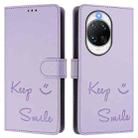For Huawei nova 14 Ultra 5G Smile Embossing RFID Leather Phone Case(Light Purple) - 2