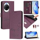 For Huawei nova 14 Ultra 5G Smile Embossing RFID Leather Phone Case(Violet) - 1