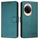 For Huawei nova 14 Pro 5G Smile Embossing RFID Leather Phone Case(Peacock Green) - 2