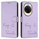 For Huawei nova 14 Pro 5G Smile Embossing RFID Leather Phone Case(Light Purple) - 2