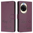 For Huawei nova 14 Pro 5G Smile Embossing RFID Leather Phone Case(Violet) - 2