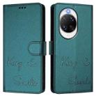 For Huawei nova 14 5G Smile Embossing RFID Leather Phone Case(Peacock Green) - 2