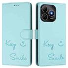 For Huawei Enjoy 80s Smile Embossing RFID Leather Phone Case(Mint Green) - 2