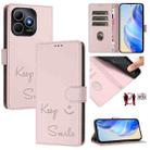 For Huawei Enjoy 80s Smile Embossing RFID Leather Phone Case(Pink) - 1