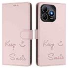 For Huawei Enjoy 80s Smile Embossing RFID Leather Phone Case(Pink) - 2