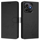 For Huawei Enjoy 80s Smile Embossing RFID Leather Phone Case(Black) - 2