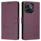 For Huawei Enjoy 80s Smile Embossing RFID Leather Phone Case(Violet) - 2
