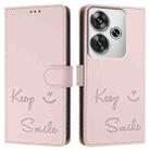 For Xiaomi Poco F6 5G Smile Embossing RFID Leather Phone Case(Pink) - 3