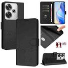 For Xiaomi Poco F6 5G Smile Embossing RFID Leather Phone Case(Black) - 1