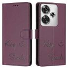 For Xiaomi Poco F6 5G Smile Embossing RFID Leather Phone Case(Violet) - 3
