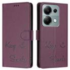 For Xiaomi Poco M6 Pro 4G Smile Embossing RFID Leather Phone Case(Violet) - 3