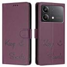 For Xiaomi Poco X6 Neo Smile Embossing RFID Leather Phone Case(Violet) - 3