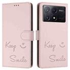 For Xiaomi Poco X6 Pro / Redmi K70E Smile Embossing RFID Leather Phone Case(Pink) - 3