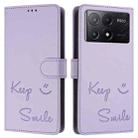 For Xiaomi Poco X6 Pro / Redmi K70E Smile Embossing RFID Leather Phone Case(Light Purple) - 3