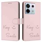 For Xiaomi Poco X6 Smile Embossing RFID Leather Phone Case(Pink) - 3