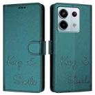 For Xiaomi Poco X6 Smile Embossing RFID Leather Phone Case(Peacock Green) - 3