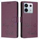 For Xiaomi Poco X6 Smile Embossing RFID Leather Phone Case(Violet) - 3