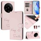 For Xiaomi 14 Ultra Smile Embossing RFID Leather Phone Case(Pink) - 1