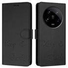 For Xiaomi 14 Ultra Smile Embossing RFID Leather Phone Case(Black) - 3