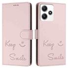 For Xiaomi Poco M6 Pro 5G Smile Embossing RFID Leather Phone Case(Pink) - 3