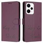 For Xiaomi Poco X4 GT Smile Embossing RFID Leather Phone Case(Violet) - 3