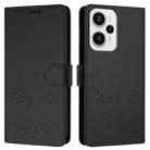 For Xiaomi Poco F5 Smile Embossing RFID Leather Phone Case(Black) - 3