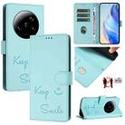 For Xiaomi 13 Ultra Smile Embossing RFID Leather Phone Case(Mint Green) - 1