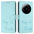 For Xiaomi 13 Ultra Smile Embossing RFID Leather Phone Case(Mint Green) - 3