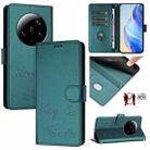 For Xiaomi 13 Ultra Smile Embossing RFID Leather Phone Case(Peacock Green) - 1