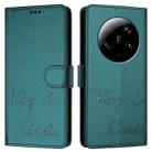 For Xiaomi 13 Ultra Smile Embossing RFID Leather Phone Case(Peacock Green) - 3