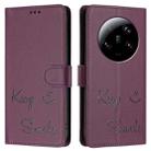 For Xiaomi 13 Ultra Smile Embossing RFID Leather Phone Case(Violet) - 3