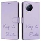 For Xiaomi Civi 3 Smile Embossing RFID Leather Phone Case(Light Purple) - 3