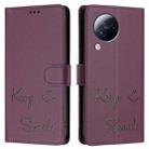 For Xiaomi Civi 3 Smile Embossing RFID Leather Phone Case(Violet) - 3