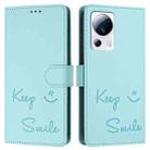 For Xiaomi 13 Lite / Civi 2 Smile Embossing RFID Leather Phone Case(Mint Green) - 3