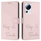 For Xiaomi 13 Lite / Civi 2 Smile Embossing RFID Leather Phone Case(Pink) - 3