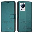 For Xiaomi 13 Lite / Civi 2 Smile Embossing RFID Leather Phone Case(Peacock Green) - 3