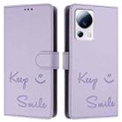 For Xiaomi 13 Lite / Civi 2 Smile Embossing RFID Leather Phone Case(Light Purple) - 3