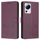 For Xiaomi 13 Lite / Civi 2 Smile Embossing RFID Leather Phone Case(Violet) - 3