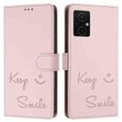 For Xiaomi Poco M4 5G / Poco M5 4G Smile Embossing RFID Leather Phone Case(Pink) - 3