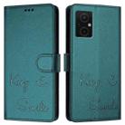 For Xiaomi Poco M4 5G / Poco M5 4G Smile Embossing RFID Leather Phone Case(Peacock Green) - 3