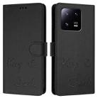 For Xiaomi 13 Pro Smile Embossing RFID Leather Phone Case(Black) - 3