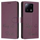 For Xiaomi 13 Pro Smile Embossing RFID Leather Phone Case(Violet) - 3