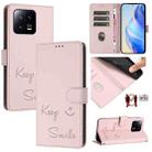 For Xiaomi 13 Smile Embossing RFID Leather Phone Case(Pink) - 1