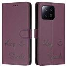 For Xiaomi 13 Smile Embossing RFID Leather Phone Case(Violet) - 3