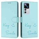 For Xiaomi 12T / 12T Pro Smile Embossing RFID Leather Phone Case(Mint Green) - 3