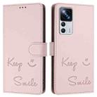 For Xiaomi 12T / 12T Pro Smile Embossing RFID Leather Phone Case(Pink) - 3