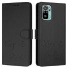 For Xiaomi Poco M5s Smile Embossing RFID Leather Phone Case(Black) - 3