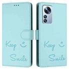 For Xiaomi 12 Pro / 12S Pro Smile Embossing RFID Leather Phone Case(Mint Green) - 3